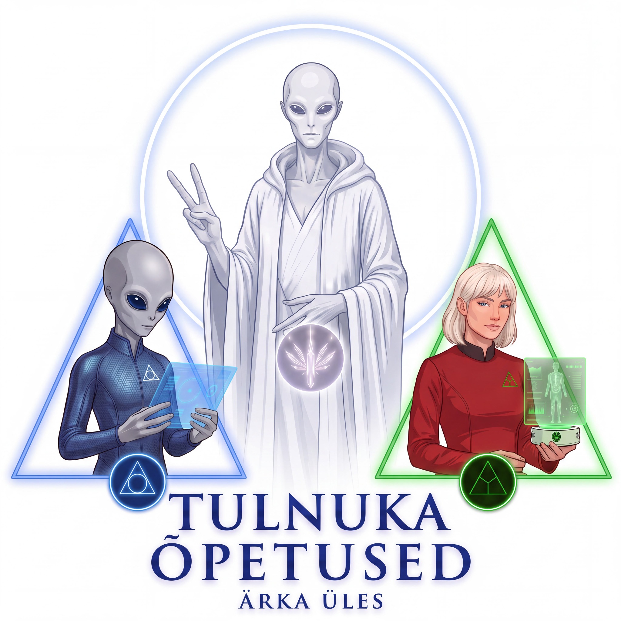 Tulnuka õpetuste visuaal kolme olendiga